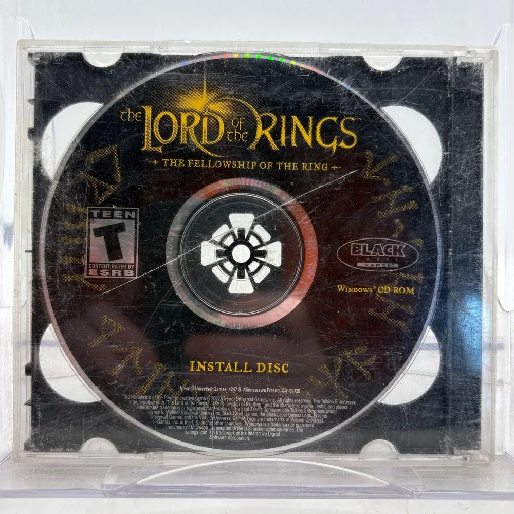 Lord of the Rings The Fellowship of the Ring PC CD-ROM Game 2 Disc Set 2002